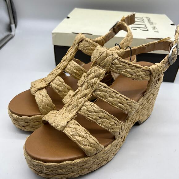 a.n.a Womens Merlin Wedge Sandals Brown Natural Size 9M - Picture 9 of 15